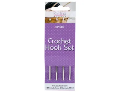 bulk buys OS357 - 4-Piece Small Steel Crochet Hook Set for Precision Crafting
