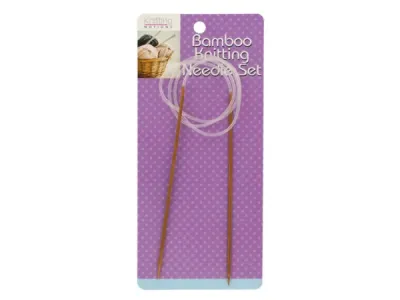 bulk buys OS350 - Circular Bamboo Knitting Needle Set
