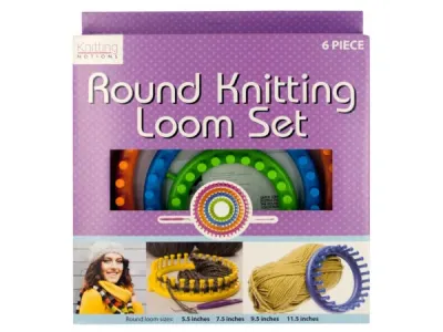 bulk buys OS354 - 6-Piece Round Knitting Loom Set for Beginners
