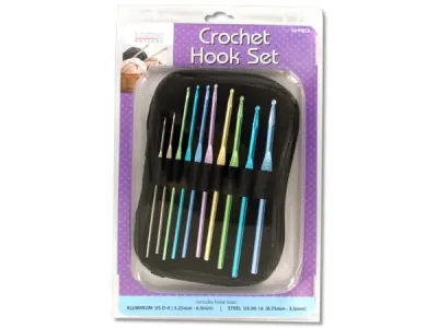 bulk buys OS356 - Aluminum & Steel Crochet Hooks Set with Case