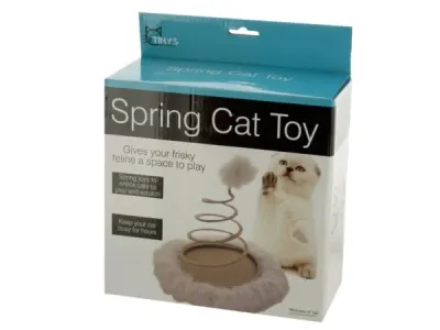 tiny's OS943 - Interactive Furry Spring Cat Toy with Pompom
