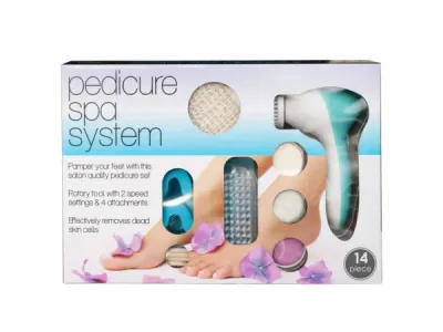Bulk Buys OS980 - Deluxe 14-Piece Pedicure Spa System with Electric Spinner