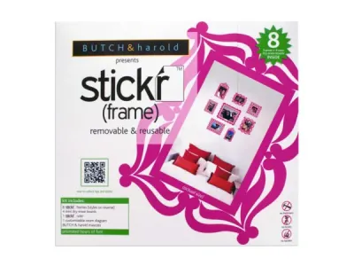 bulk buys OT092 - Reusable Pink Peel & Stick Wall Frames and Accessories Kit