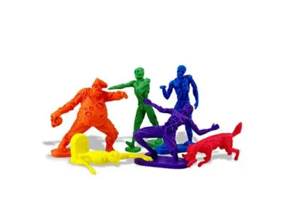 bulk buys OT162 - Colorful Zombie Erasers Set - 6 Piece Collection