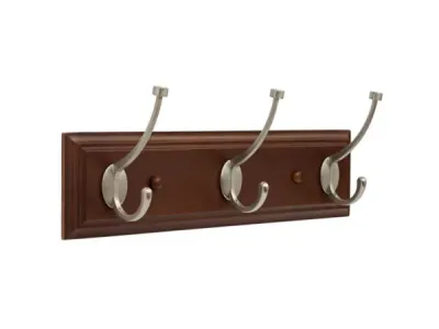 bulk buys OT736 - Elegant Cocoa & Satin Nickel Wall Rail with Hooks