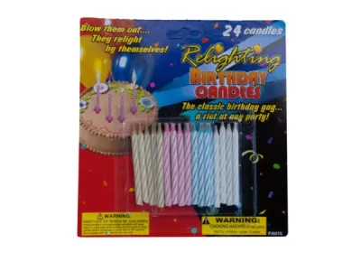 Bulk Buys PA015 - Mischievous Relighting Birthday Candles - Set of 24