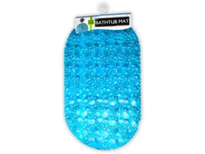 bulk buys OT909 - Durable Blue Bubble Bath Mat for Safety and Style