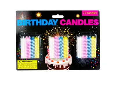 bulk buys PB081 - Colorful 72-Piece Birthday Candle Set for Celebrations