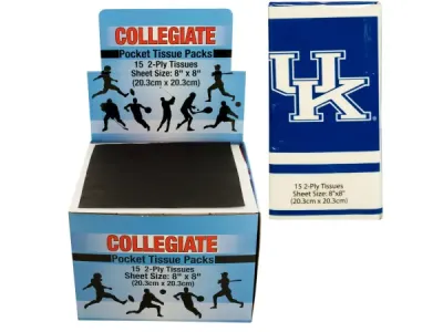 bulk buys PB649 - Kentucky Wildcats Pocket Tissue Pack Display