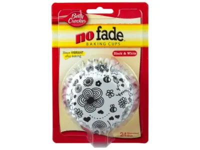bulk buys PC884 - 24 ct Betty Crocker Standard Size Black & White Baking Cups