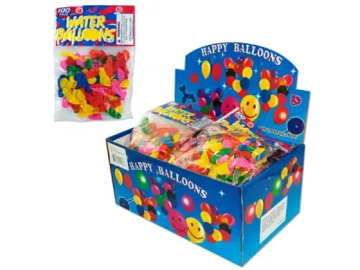 bulk buys SK021 - Colorful Water Balloons Display with 100 Balloons