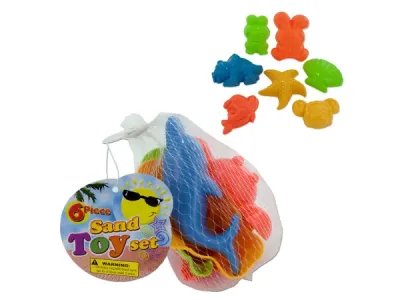 Bulk Buys SI087 - Colorful Animal Sand Molds Set - 6 Pieces for Beach Fun