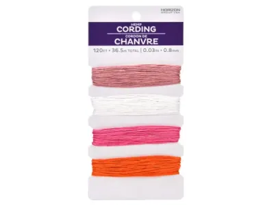 Bulk Buys SC489 - PinkOrange Hemp Cord Pack in PDQ Display