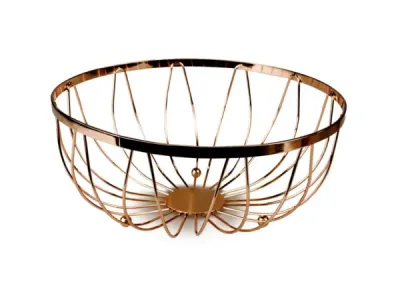 bulk buys UU876 - Elegant Rose Gold Wire-Frame Decorative Bowl