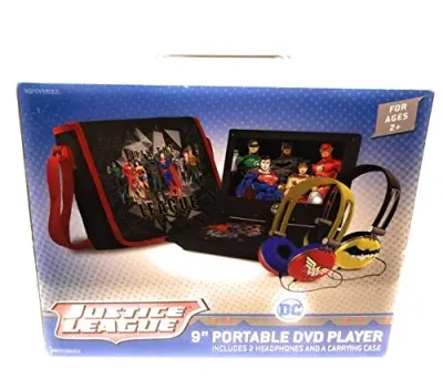 Ematic WBPDV9800JL - Justice League 9-Inch Portable DVD Player with Accessories
