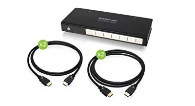 IOGear GHSP8424BKIT - 4-Port 4K HDMI Splitter with Cables Included