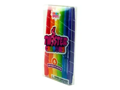 Bulk Buys KL708 - Mini Twist Up Crayons - 6 Color Set for Kids