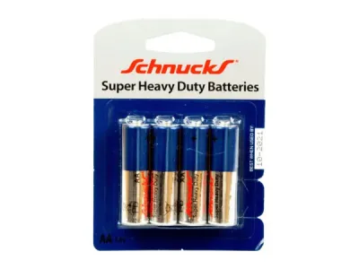 Bulk Buys EC299 - Schnucks Heavy Duty AA Batteries - Pack of 4