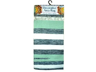 bulk buys OT948 - Multi-Colored Striped Cotton Area Rug 27 x 55