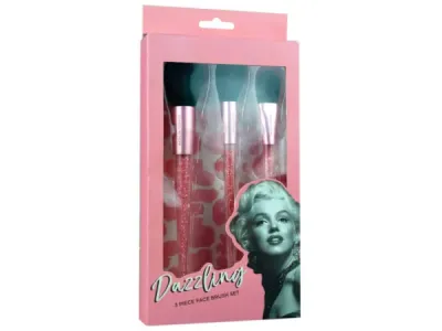 Bulk Buys OP952 - Marilyn Monroe Glam Crystal Makeup Brush Set - 3 Pieces