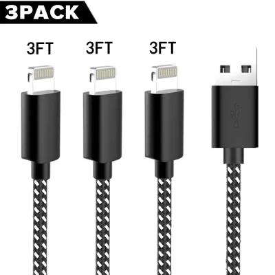SHARLLEN SHARLLEN - IPHONE CHARGER CABLE MFI CERTIFIED LIGHTNING CABLE 3PACK 3FT