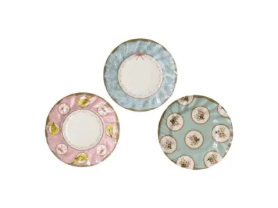 Bulk Buys AF573 - Elegant Paper Plates 12PK - Frills & Frosting Collection