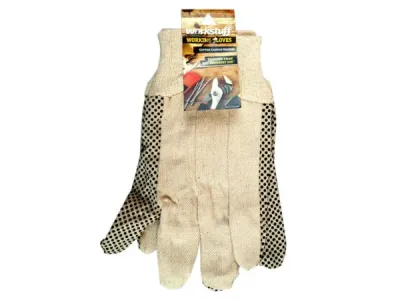 bulk buys MA213 - Cotton Canvas Gripper Gloves for Work and Gardening