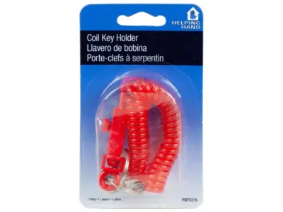 bulk buys LL246 - Durable Coil Key Holder with Spring Clip