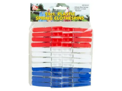 bulk buys LL215 - My Helper 24 Count Colorful Plastic Clothespins