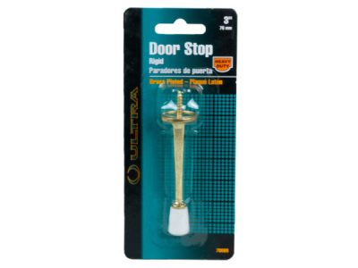 bulk buys LL217 - 3 Heavy-Duty Brass Plated Rigid Door Stop