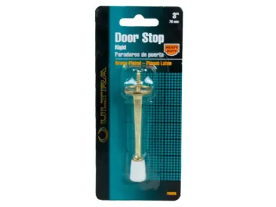 bulk buys LL217 - 3 Heavy-Duty Brass Plated Rigid Door Stop