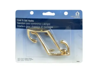 Bulk Buys LL238 - Elegant Gold Coat and Hat Hooks for Home Organization