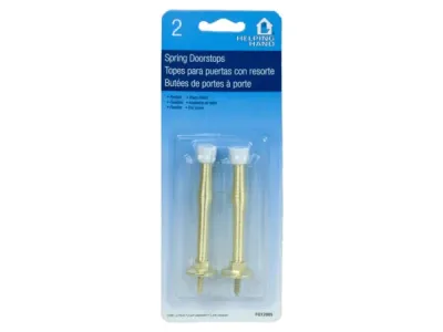 bulk buys LL216 - Premium Brass Spring Doorstops - 2 Pack