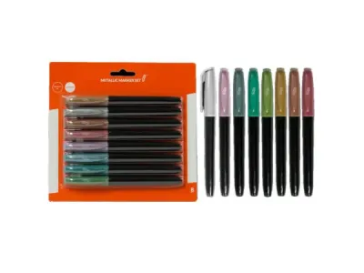 bulk buys CI171 - Assorted 8-Pack Metallic Markers for Art & Crafting