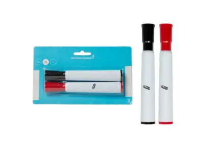 bulk buys CI173 - Chisel Tip Dry Erase Markers - Black & Red (Set of 2)