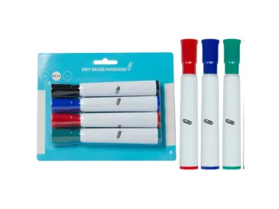 bulk buys CI174 - Chisel Tip Dry Erase Markers - 4 Pack in Assorted Colors