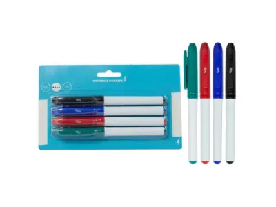 bulk buys CI176 - Assorted Color Fine Point Dry Erase Markers - 4 Pack