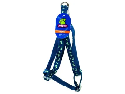 bulk buys DI640 - Adjustable Green Bone Print Dog Harness - Medium Size