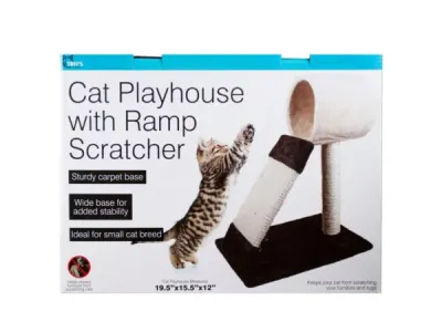 Bulk Buys DI611 - Cozy Cat Playhouse with Ramp and Scratching Post