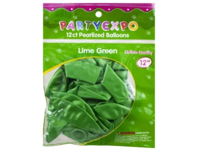 bulk buys PJ003 - Lime Green 12 Inch Helium Quality Balloons - 12 Count