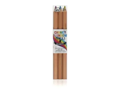 bulk buys BB739 - Rainbow Center Chunky Colored Pencils - 3 Pack