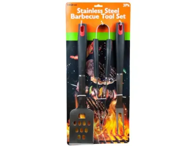Bulk Buys GE100 - Ultimate 3-Piece BBQ Tool Set for Grill Masters