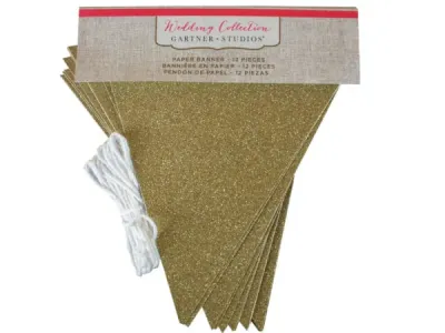 bulk buys AF678 - Sparkling Gold Glitter Banner for Celebrations
