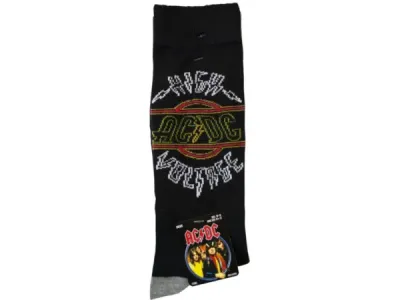 Bulk Buys GT121 - ACDC 2-Pack Mens Crew Socks Size 10-13