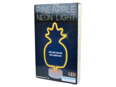 bulk buys GE078 - Battery Operated Pineapple Neon Light for Home Decor