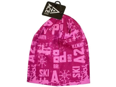 Bulk Buys BB781 - Womens Stylish Printed Pink Knit Beanie for Winter