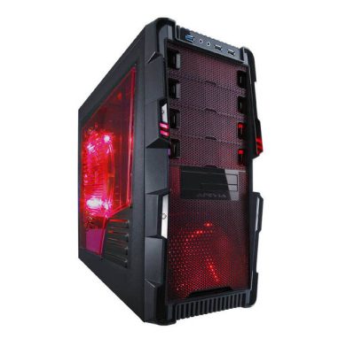Apevia X-HERMES-RD - Apevia X-Hermes No Power Supply ATX Mid Tower (BlackRed)