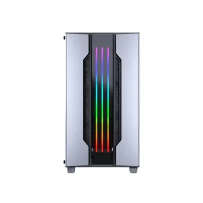 Cougar GEMINI M SILVER - GLASS PANEL MINITOWER GAMING RGB BAR