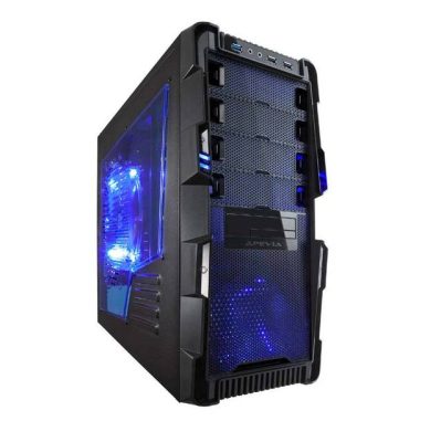 Apevia X-HERMES-BL - Apevia X-Hermes No Power Supply ATX Mid Tower (BlackBlue)