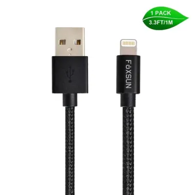 Foxsun AM001019 - Foxsun Nylon Braided Lightning Cable for iPhone and iPad